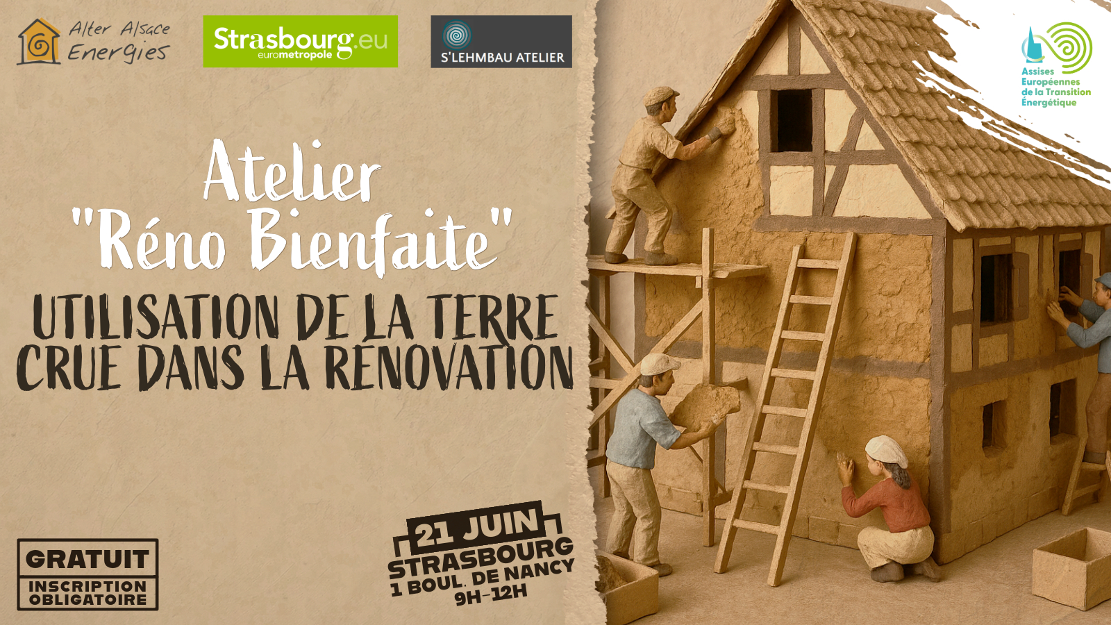 Ateliers Réno Bienfaite ! Utilisation de la terre crue dans la rénovation