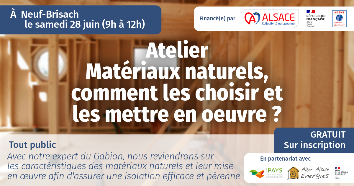 Atelier Matériaux naturels, comment les choisir et les mettre en œuvre ?