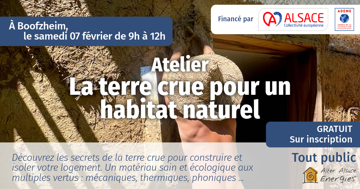 Atelier auto-rénovation accompagnée : la terre crue pour un habitat naturel