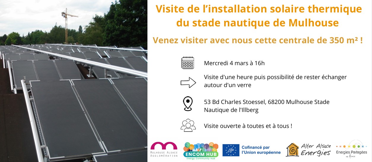Visite Solaire Thermique, installation du stade nautique de Mulhouse